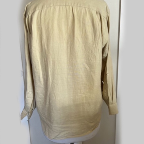 RALPH LAUREN - SHIRT/BLOUSE (LAUREN) SMALL LINEN - BEIGE/MUSTARD - Picture 4 of 7